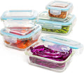 10-Piece Borosilicate Glass Meal Prep Container Set – 100% Leak-Proof Snap-Lock Lids, Airtight and BPA-Free – Safe for Freezer, Microwave, and Oven (Glass Only) – Stackable and Nestable Food Storage Solution